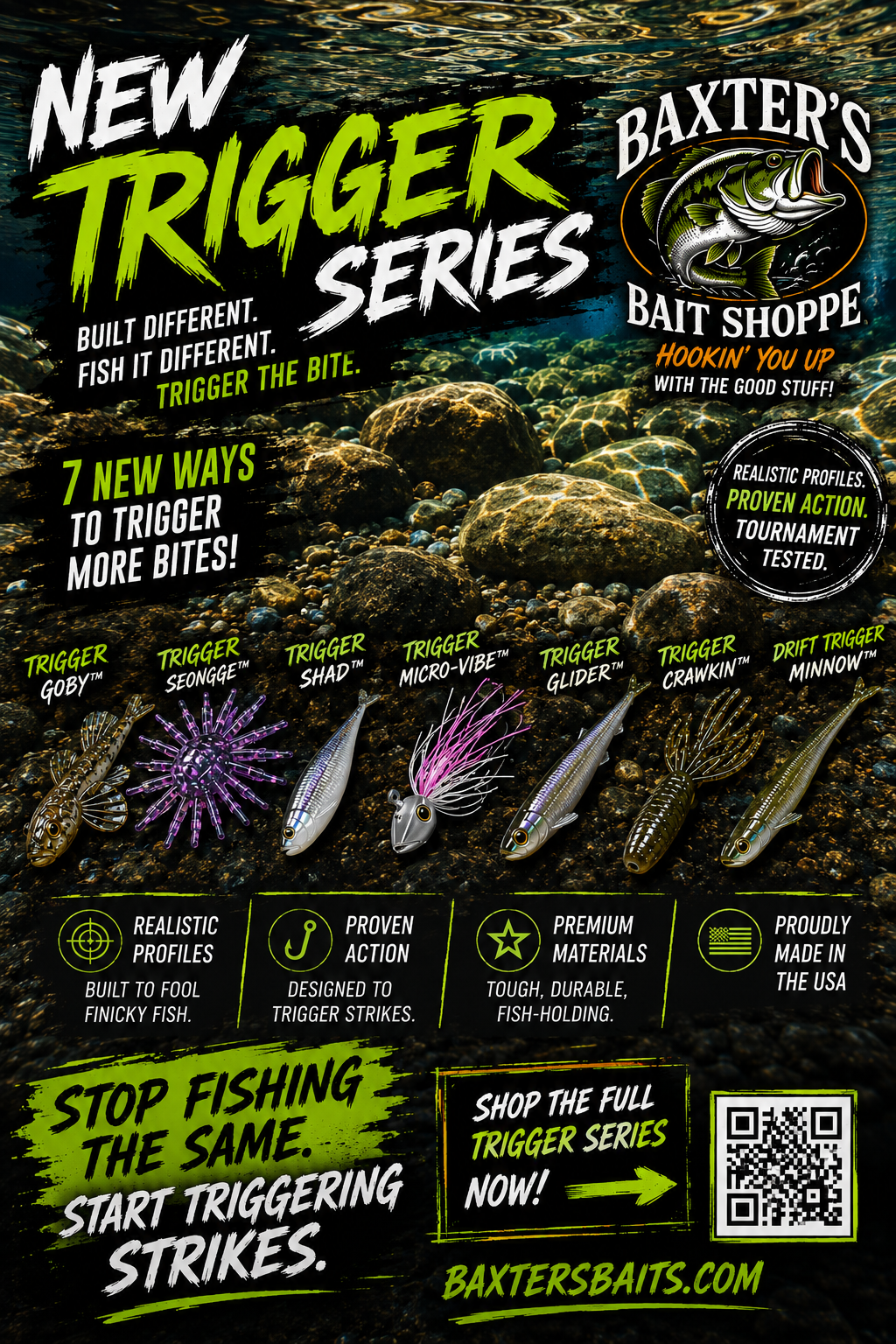 Baxter's Baits Soft Plastics- the TRIGGER Baits