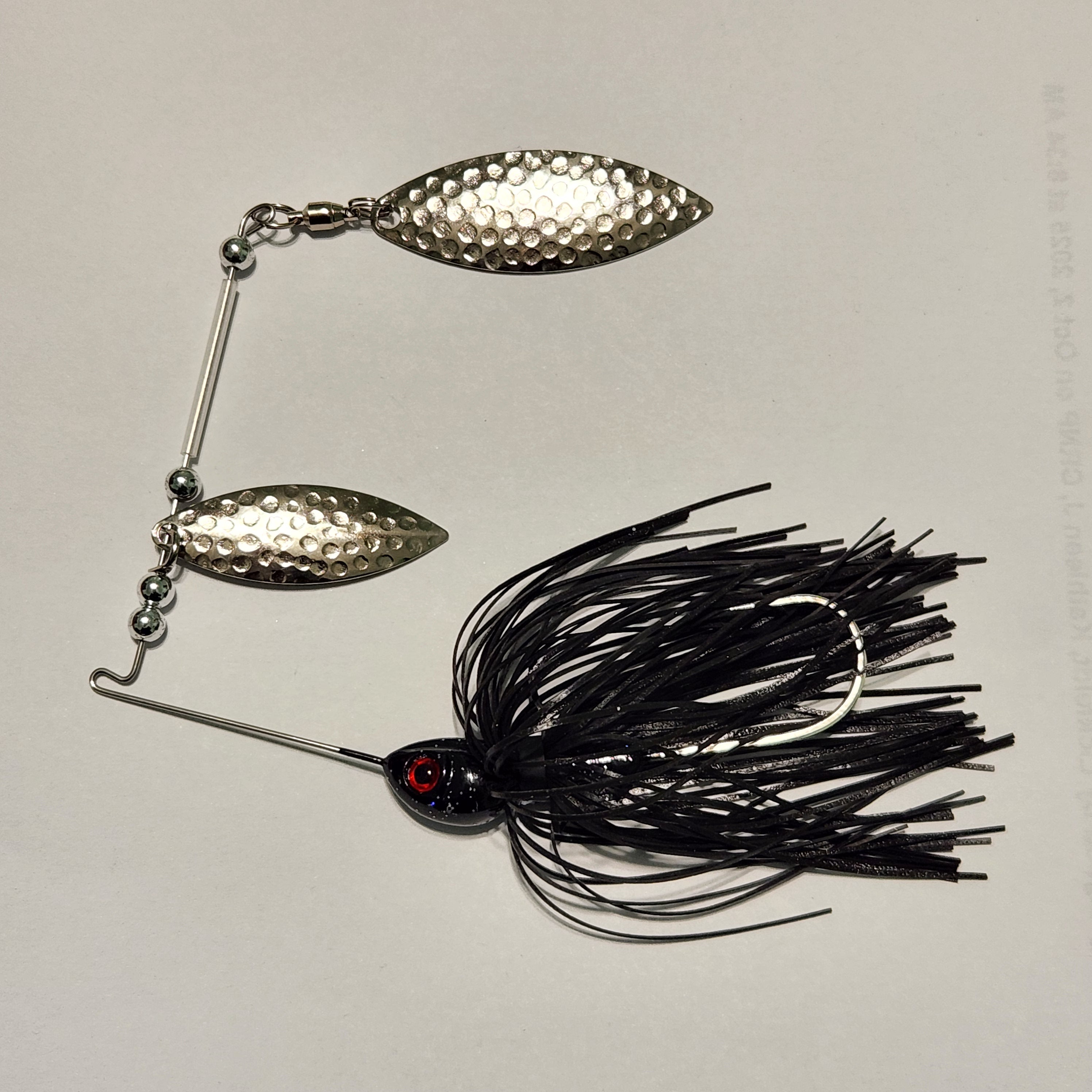 Double Willow Leaf Spinner Bait CHROME HAMMERED BLADES (TRANTULA)
