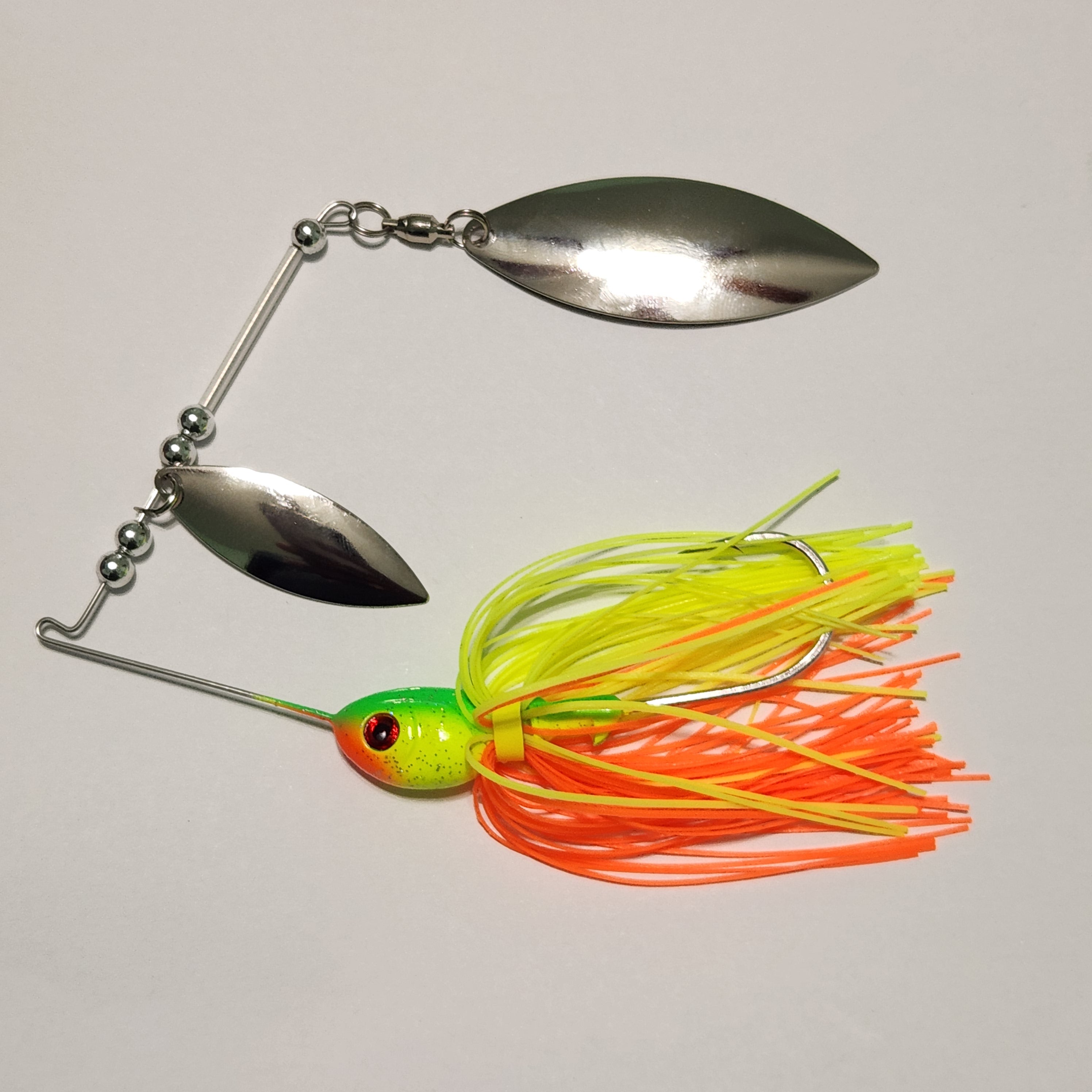 Double Willow Leaf Spinner Bait CHROME BLADE (PUMPKIN SEED)