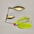 Double Willow Leaf Spinner Bait GOLD HAMMERED CHARTREUSE