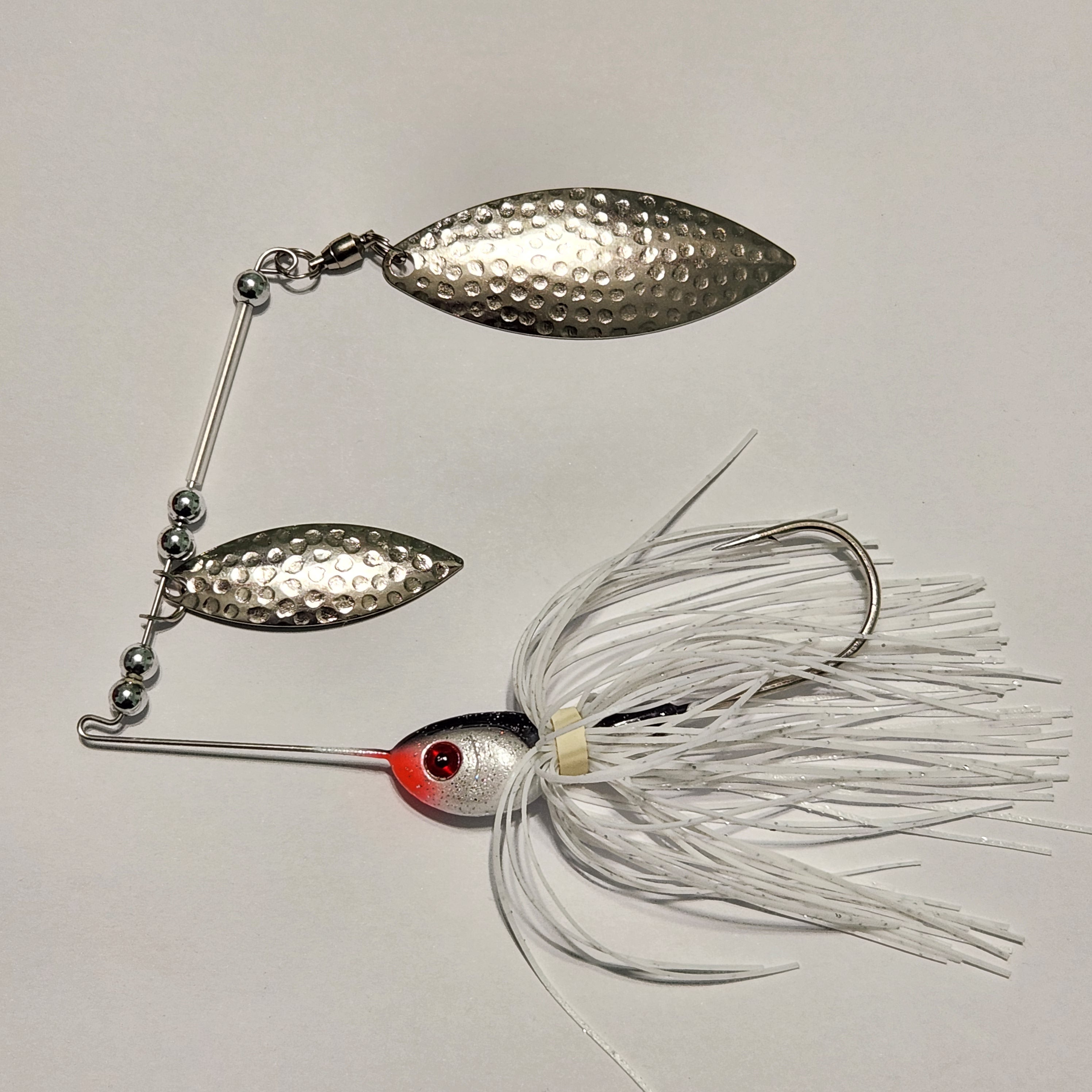 Double Willow Leaf Spinner Bait SILVER HAMMERED
