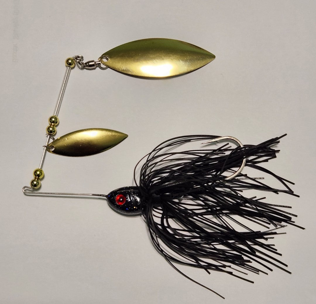 Double Willow Leaf Spinner Bait GOLD BLADES