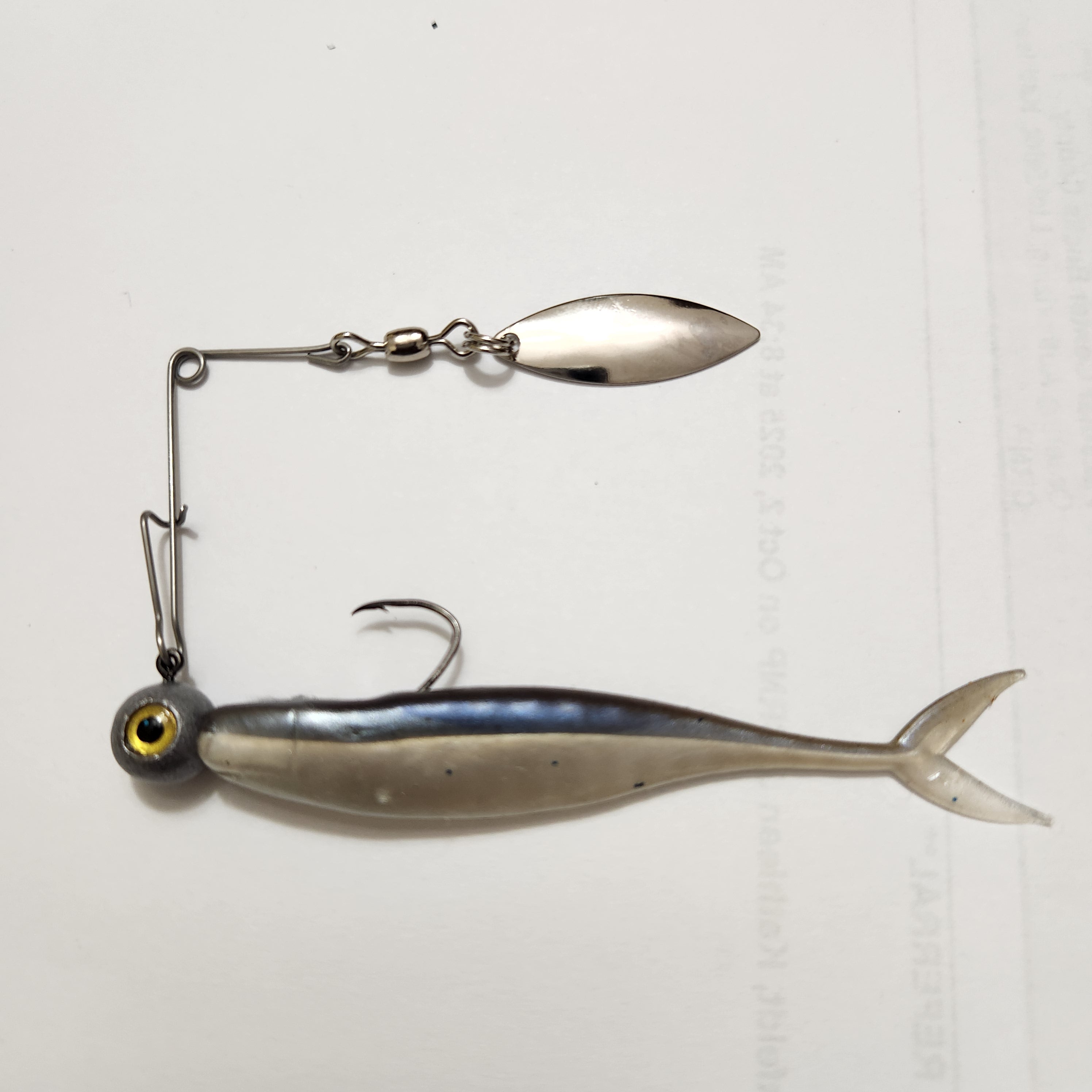 Micro Spinner w/ Chrome Willow leaf tipped w/ PowerBait Champ Minnow