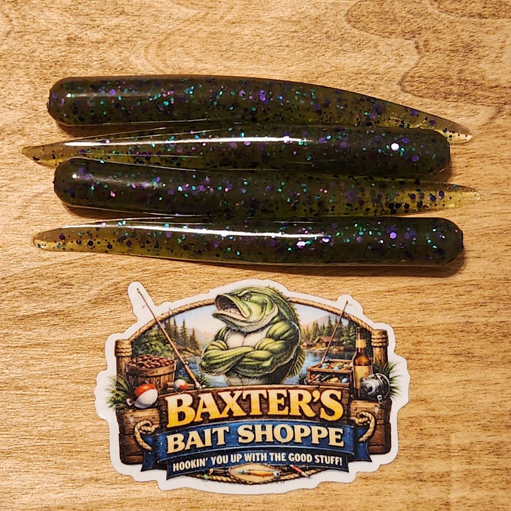 BAXTER’S BAITS TRIGGER SPIKE™ Green Pumpkin Green & Purple Flake