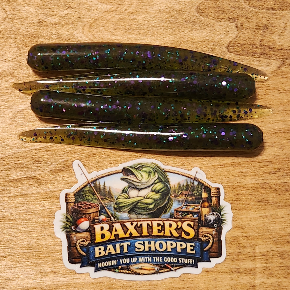 BAXTER’S BAITS TRIGGER SPIKE™ Green Pumpkin Green & Purple Flake