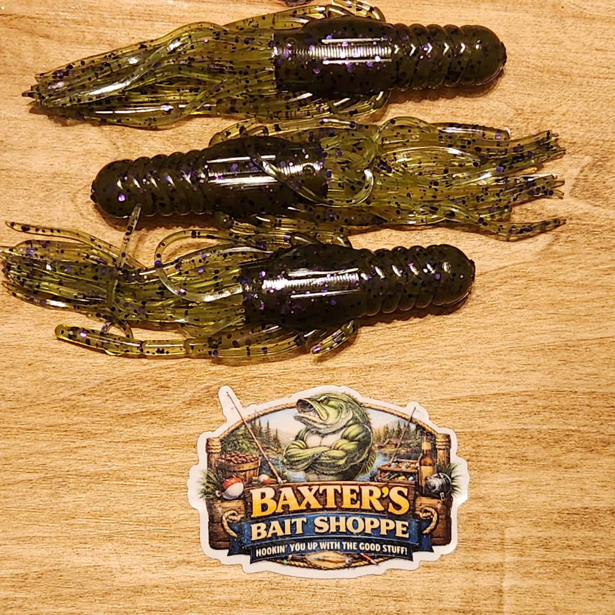 🦞 Baxter’s Baits Trigger Crawkin™ Green Pumpkin Purple Flake (Copy)