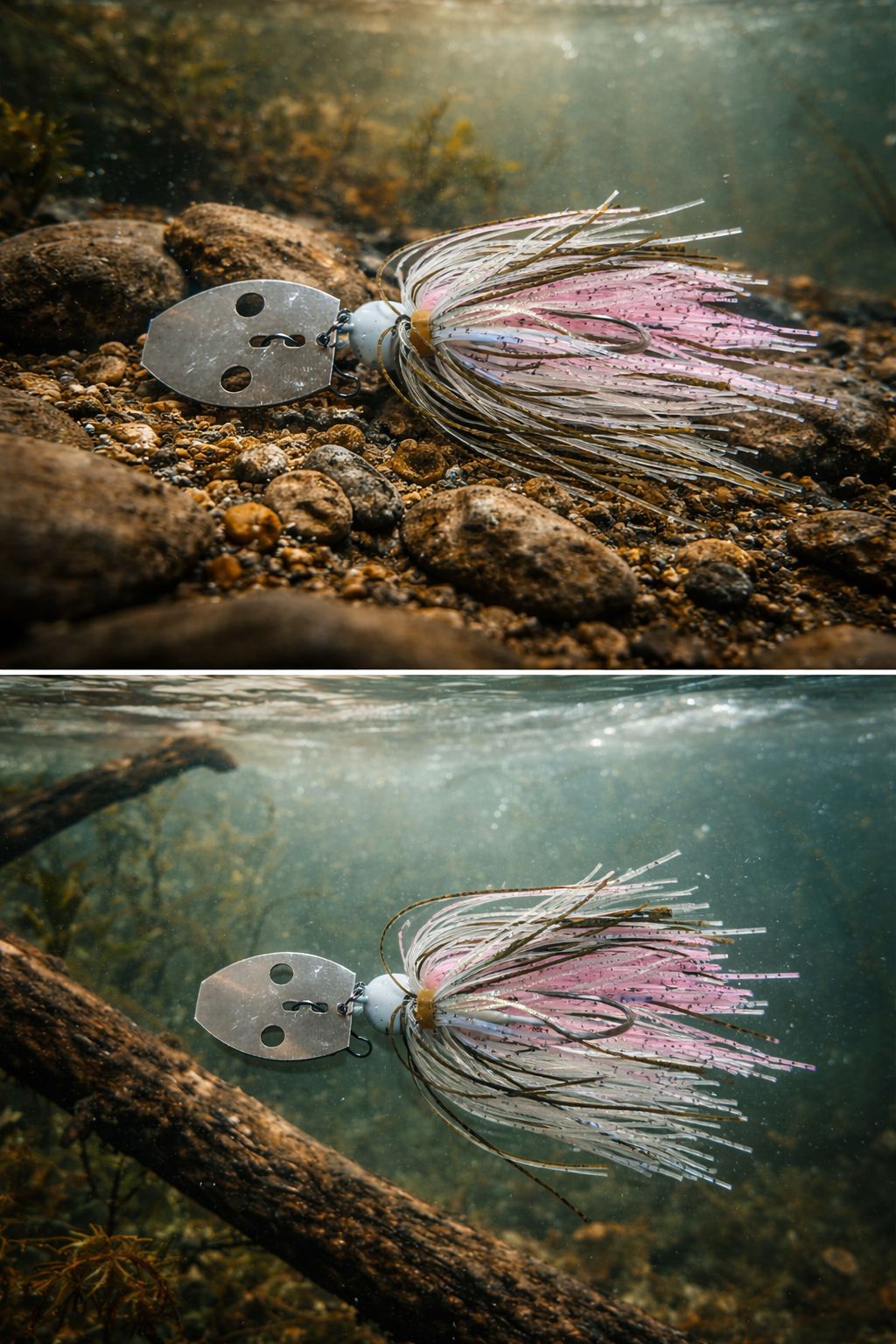 Bladed Jig-👻 Ghost / Pink Ice Vibration Jig