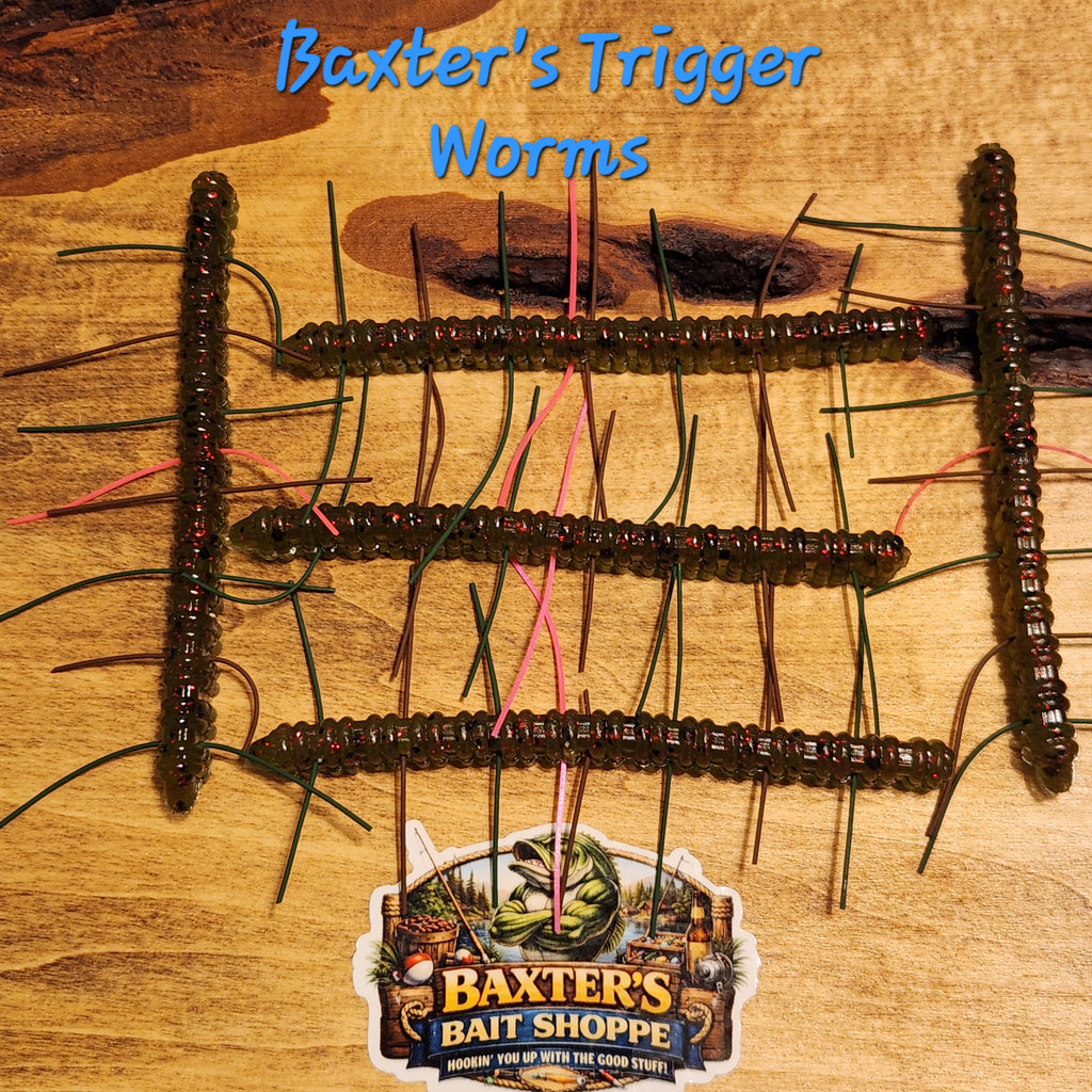 Trigger Worms: GREEN PUMPKIN RED FLAKE PINK TRIGGER